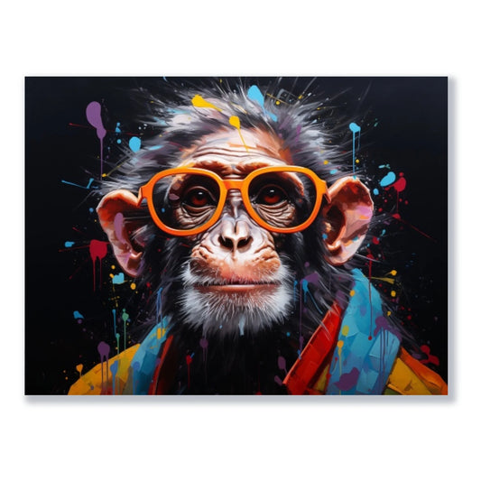 Wandbild Affe im Farblook freigestellt