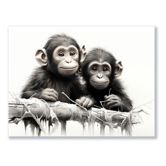 Wandbild Affenbabies freigestellt