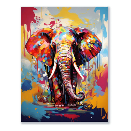 Wandbild Elefantenfarben in Aquarell freigestellt