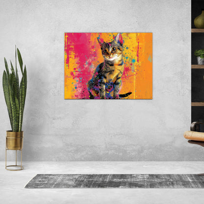 Farbenfrohe Katzenneugier 30x40 cm / 12x16″ / Poster auf halbmattem Papier