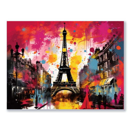 Wandbild Farbenfrohes Paris freigestellt