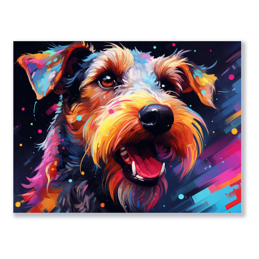 Farbiger Hund Pop-Art-Stil 30x40 cm / 12x16″ / Poster auf halbmattem Papier