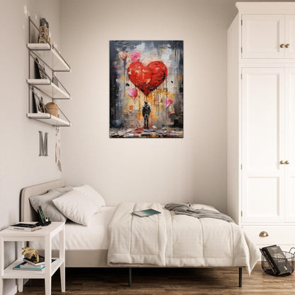 Einsames Herz ein Bild aus der collections Graffiti & Street-Art  als Poster im Wohnzimmer