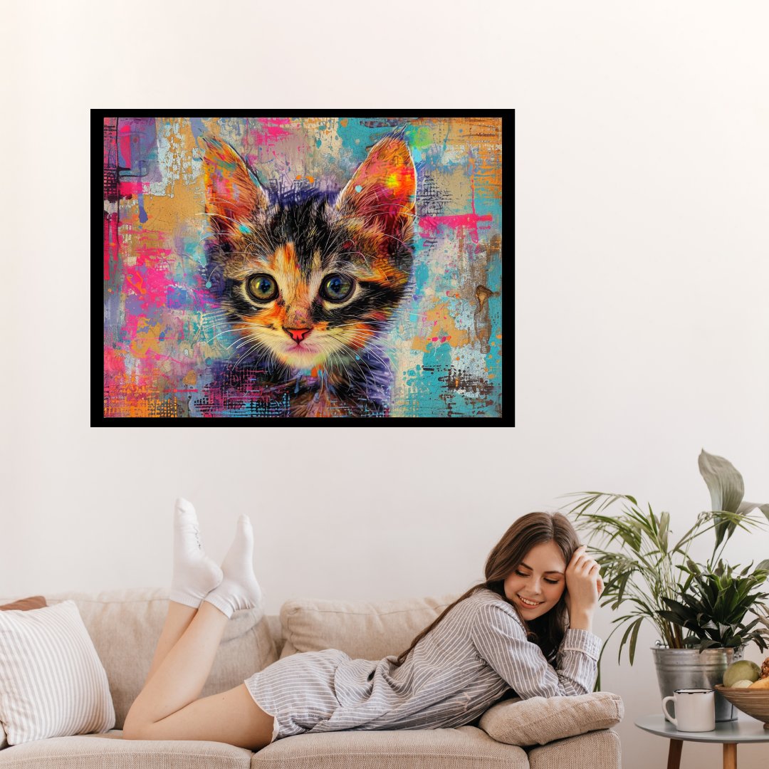Kätzchen im Farbenrausch 30x40 cm / 12x16″ / Poster auf halbmattem Papier