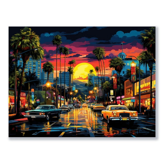 Wandbild Miami Sundown freigestellt
