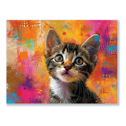 Neugierige Kätzchenkunst 30x40 cm / 12x16″ / Poster auf halbmattem Papier