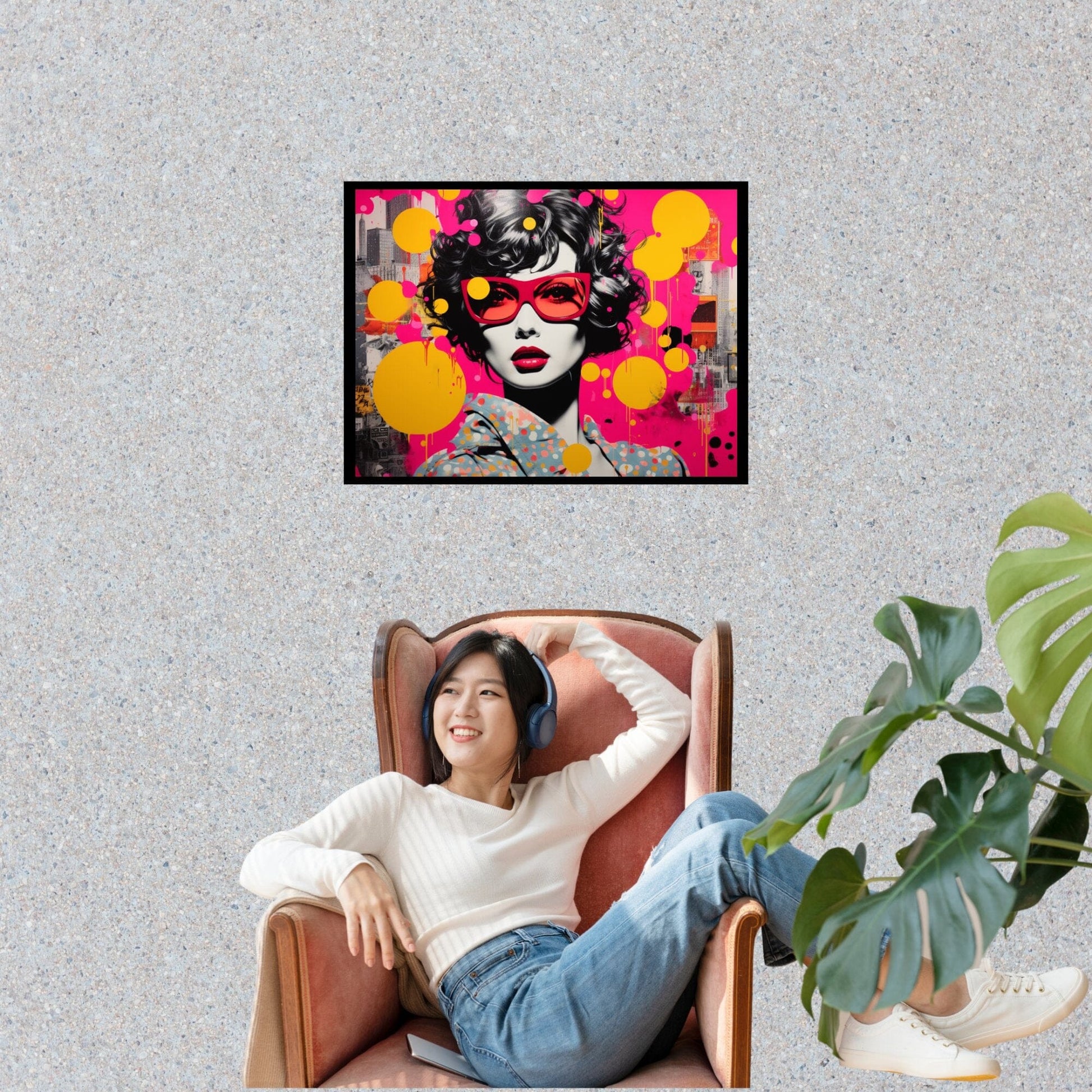 Polka-Dot-Persönlichkeit ein Bild aus der collections Portrait und Menschen als Poster mit Rahmen