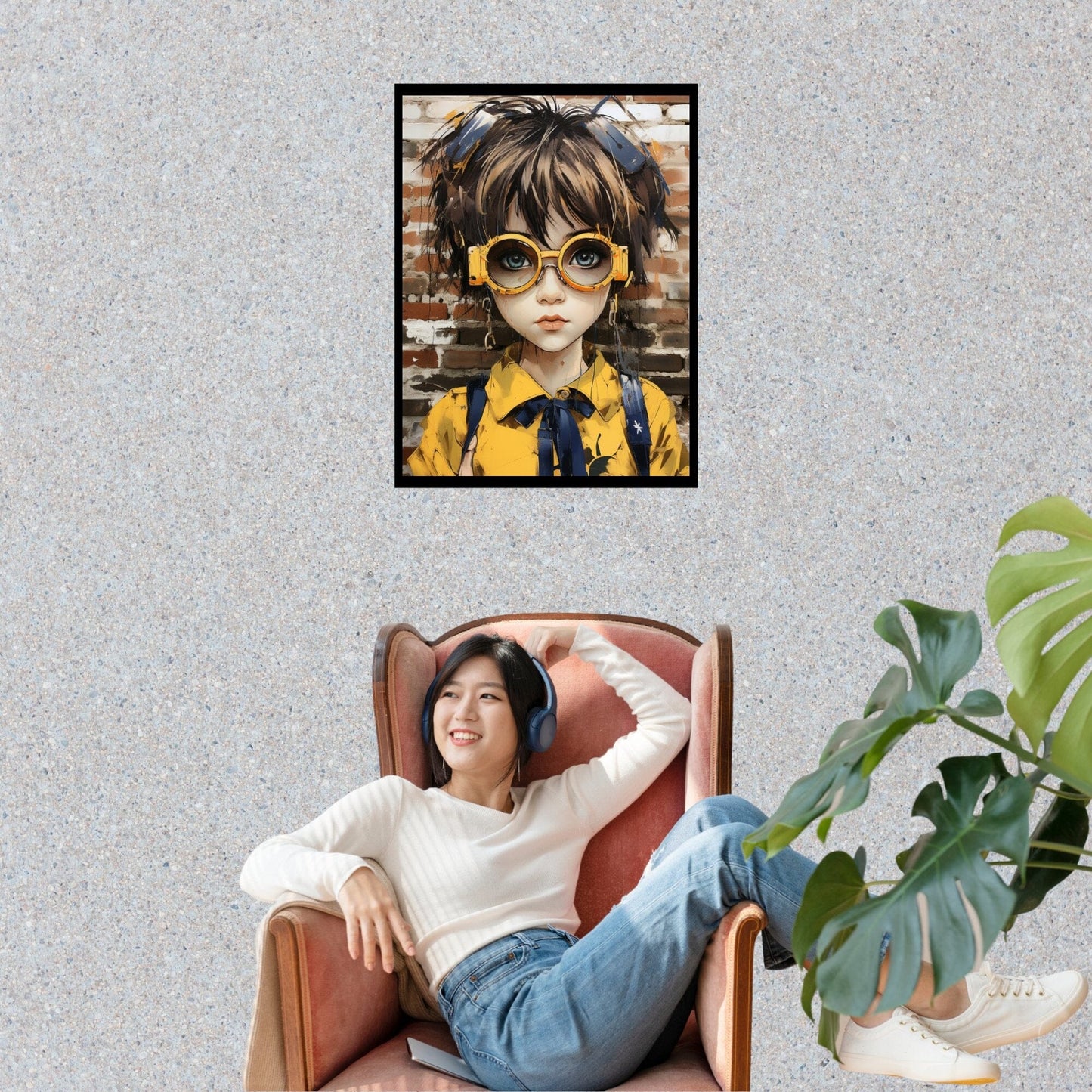 Vielfältiges Brillenmädchen ein Bild aus der collections Portrait und Menschen als Poster mit Rahmen