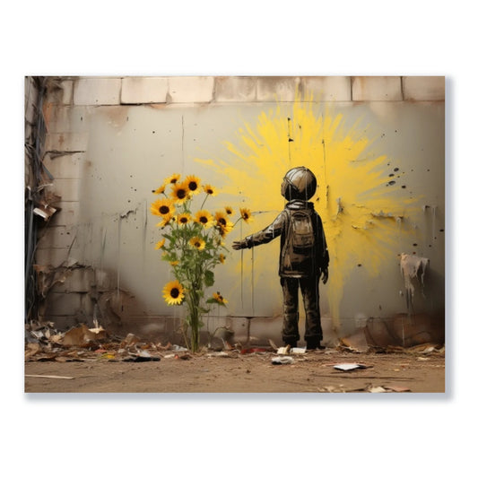 Wandbild Sonnenblumen der Neugier freigestellt