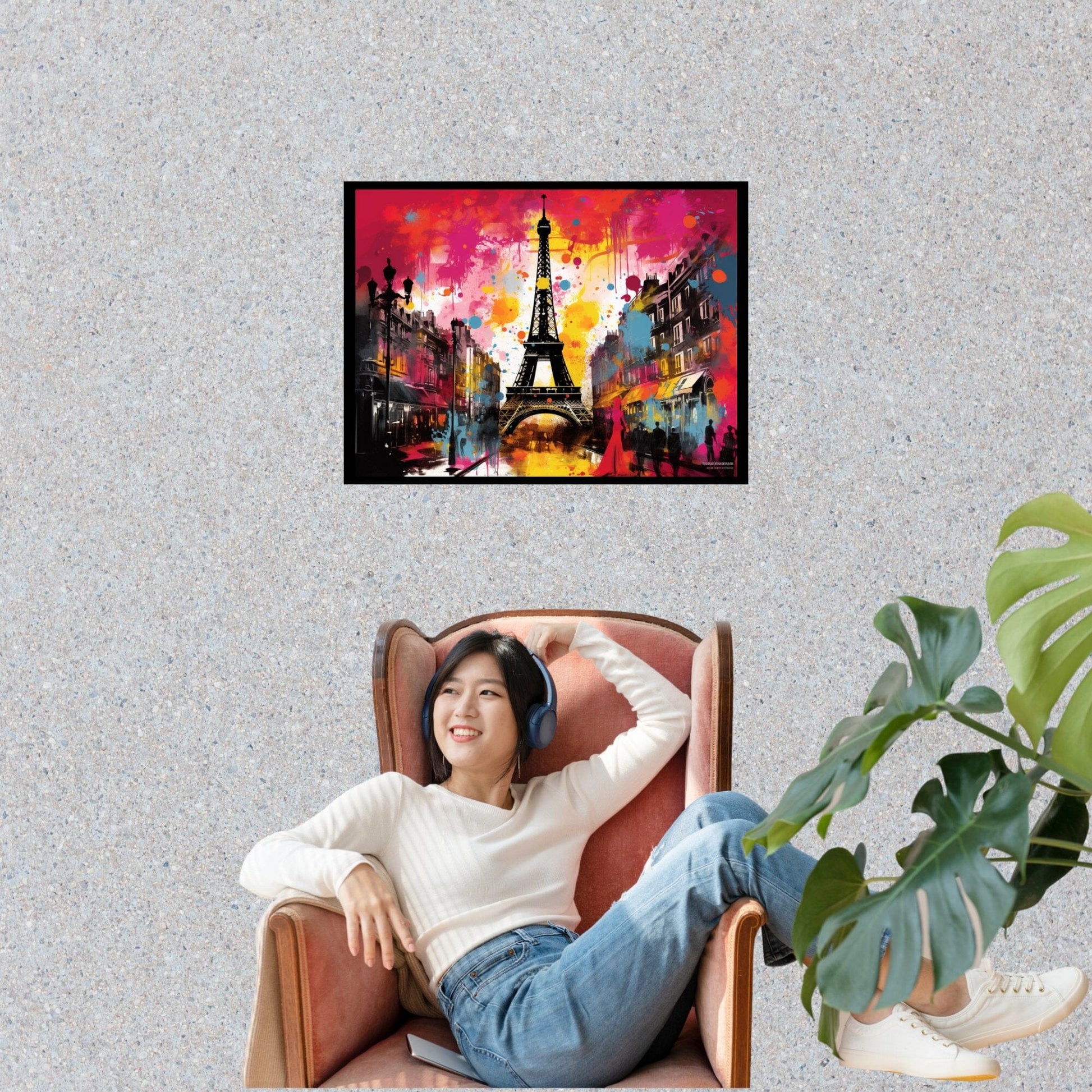 Farbenfrohes Paris ein Bild aus der collections Stadt und Landschaft als Poster mit Rahmen