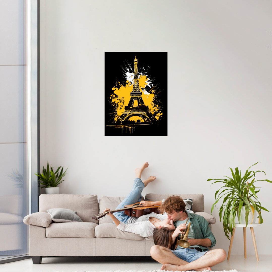 Abstrakte Pop Art Pracht vom Eiffelturrm ein Bild aus der collections Stadt und Landschaft als Poster