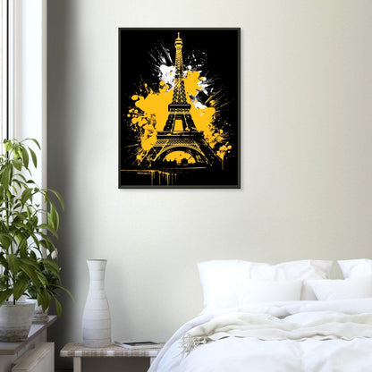Abstrakte Pop Art Pracht vom Eiffelturrm ein Bild aus der collections Stadt und Landschaft als Poster mit Rahmen