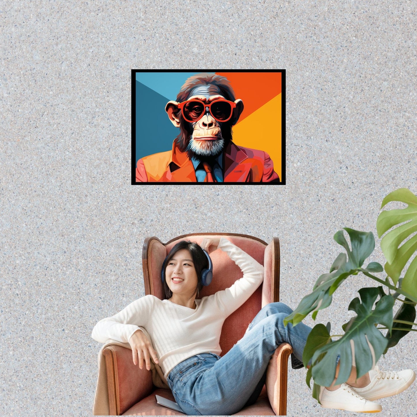 Affen Pop ein Bild aus der collections Tierbilder als Poster mit Rahmen