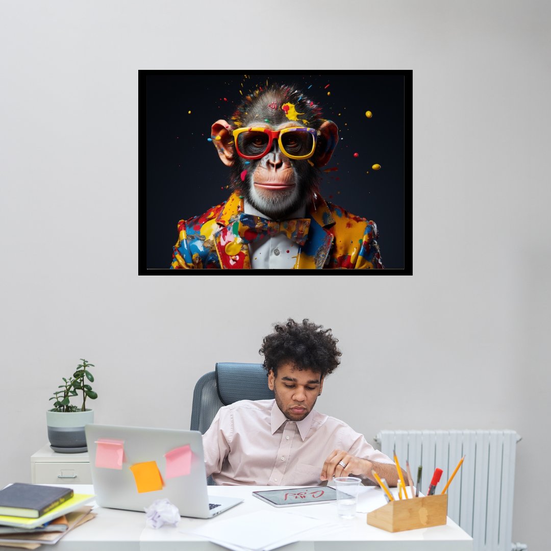 Affe im bunten Look ein Bild aus der collections Tierbilder als Poster