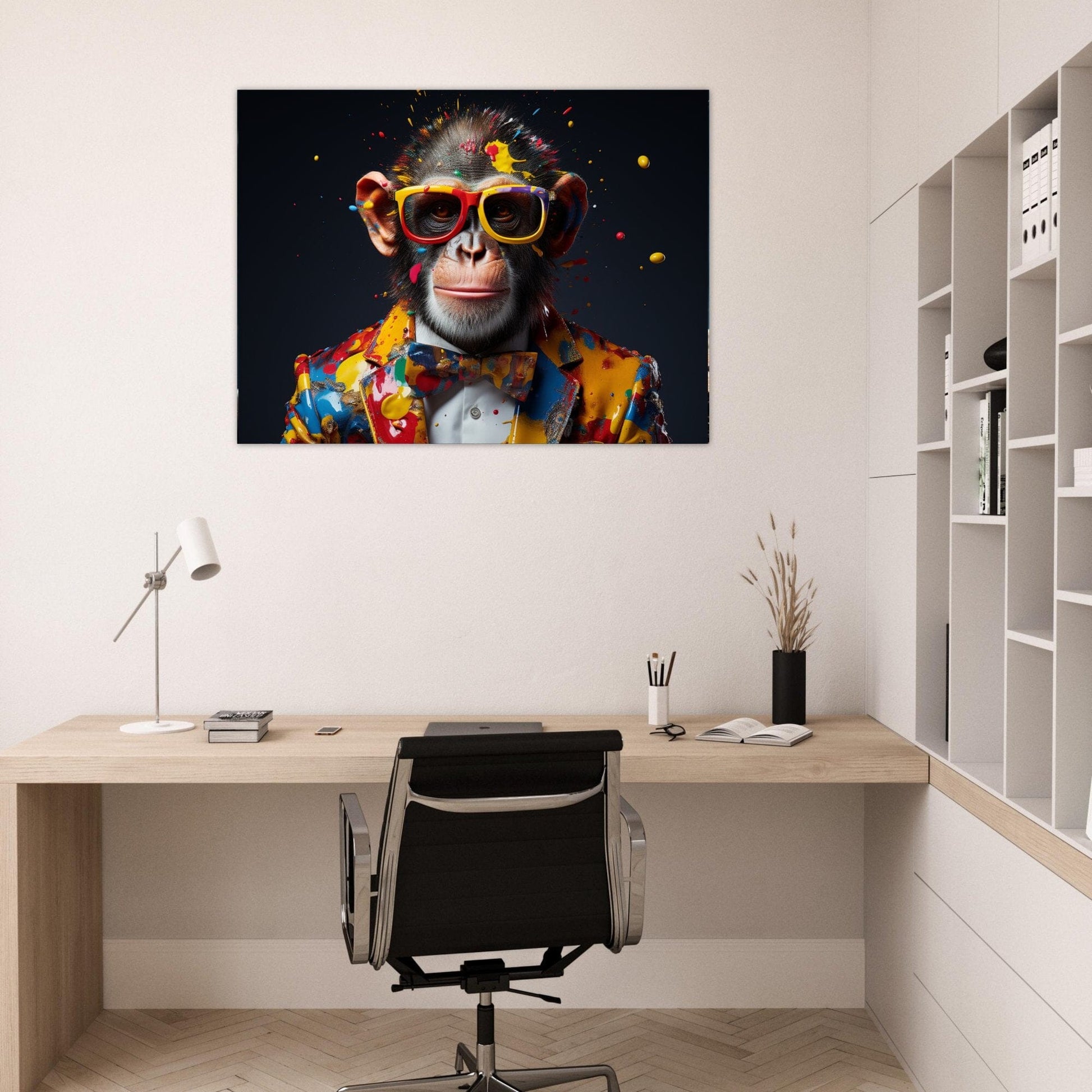 Affe im bunten Look ein Bild aus der collections Tierbilder als Poster im Wohnzimmer