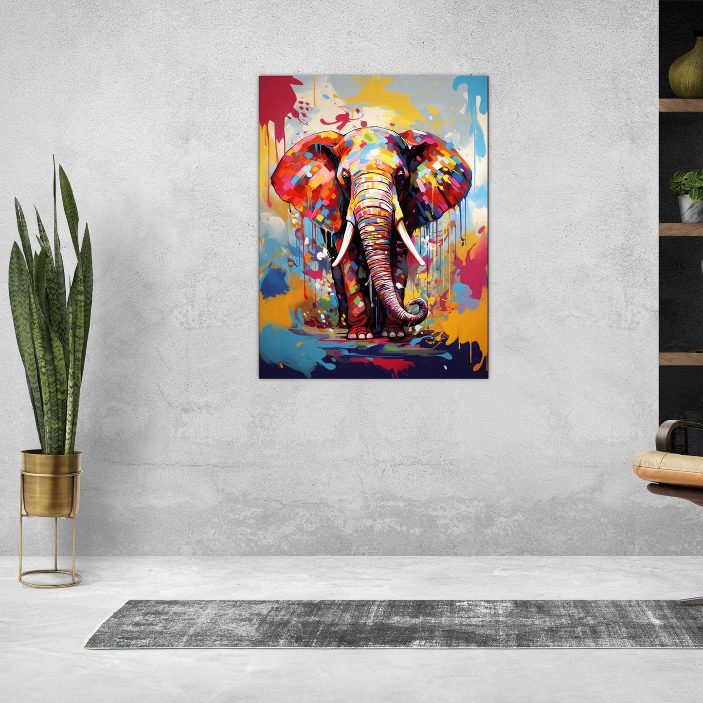 Elefantenfarben in Aquarell ein Bild aus der collections Tierbilder als Alu-Dibond Bild