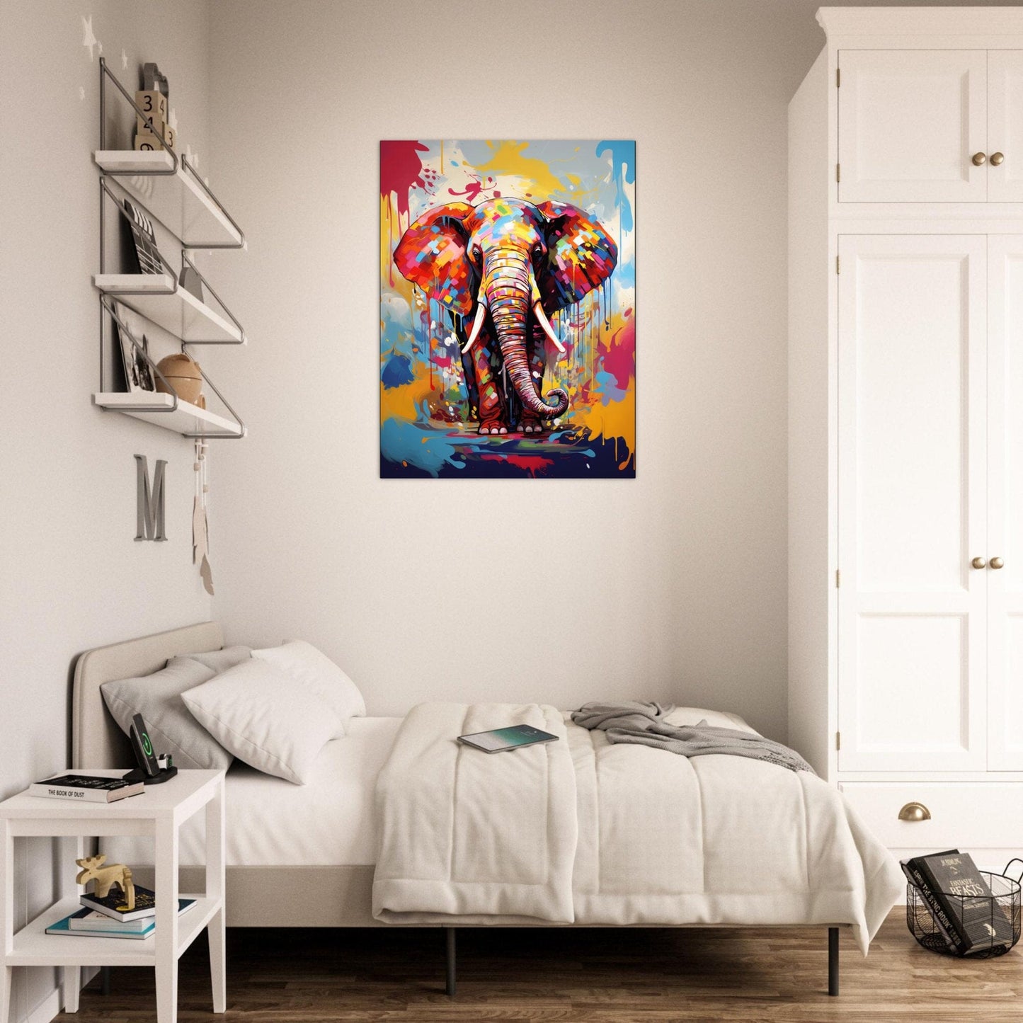 Elefantenfarben in Aquarell ein Bild aus der collections Tierbilder als Poster