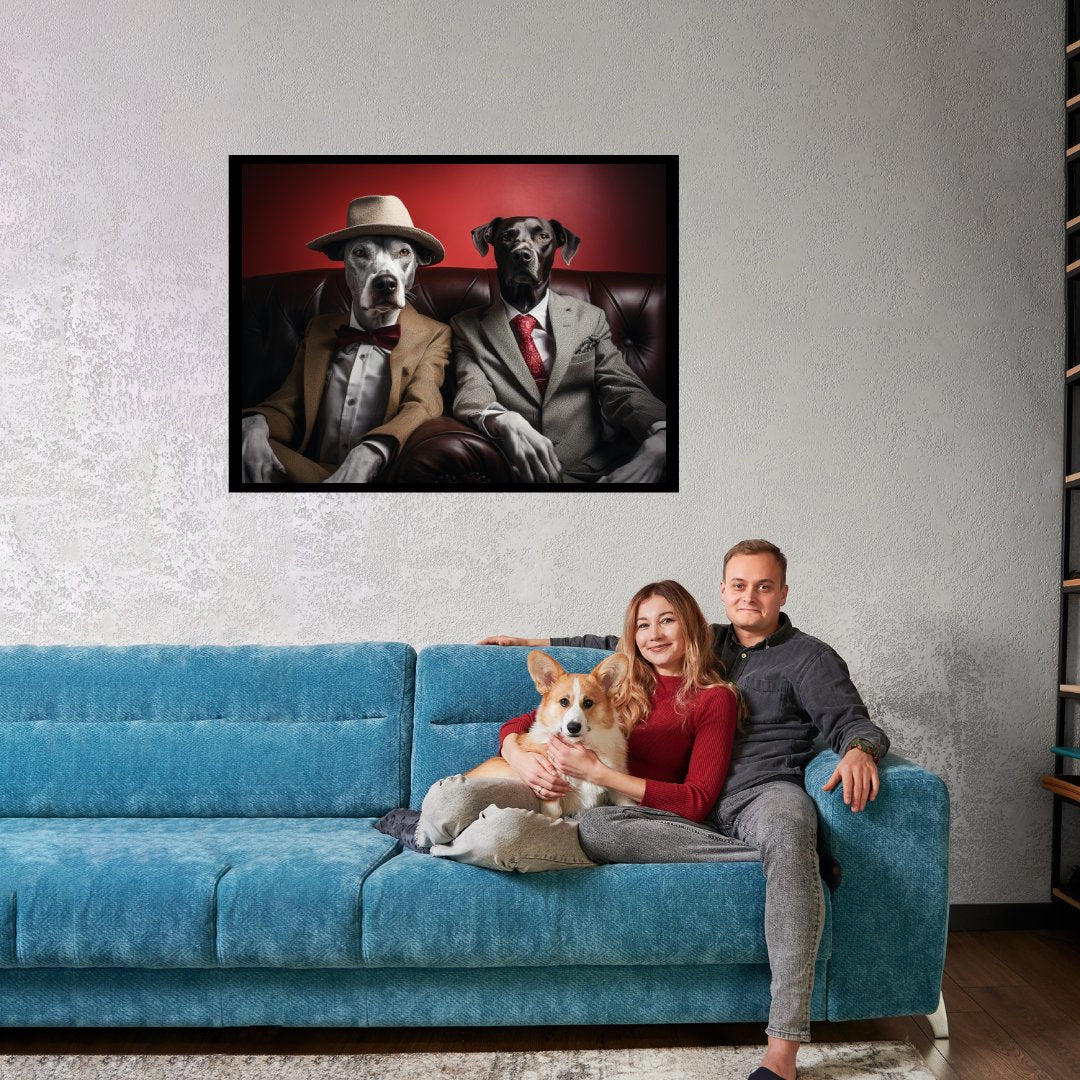Hunde auf der Couch ein Bild aus der collections Tierbilder als Poster