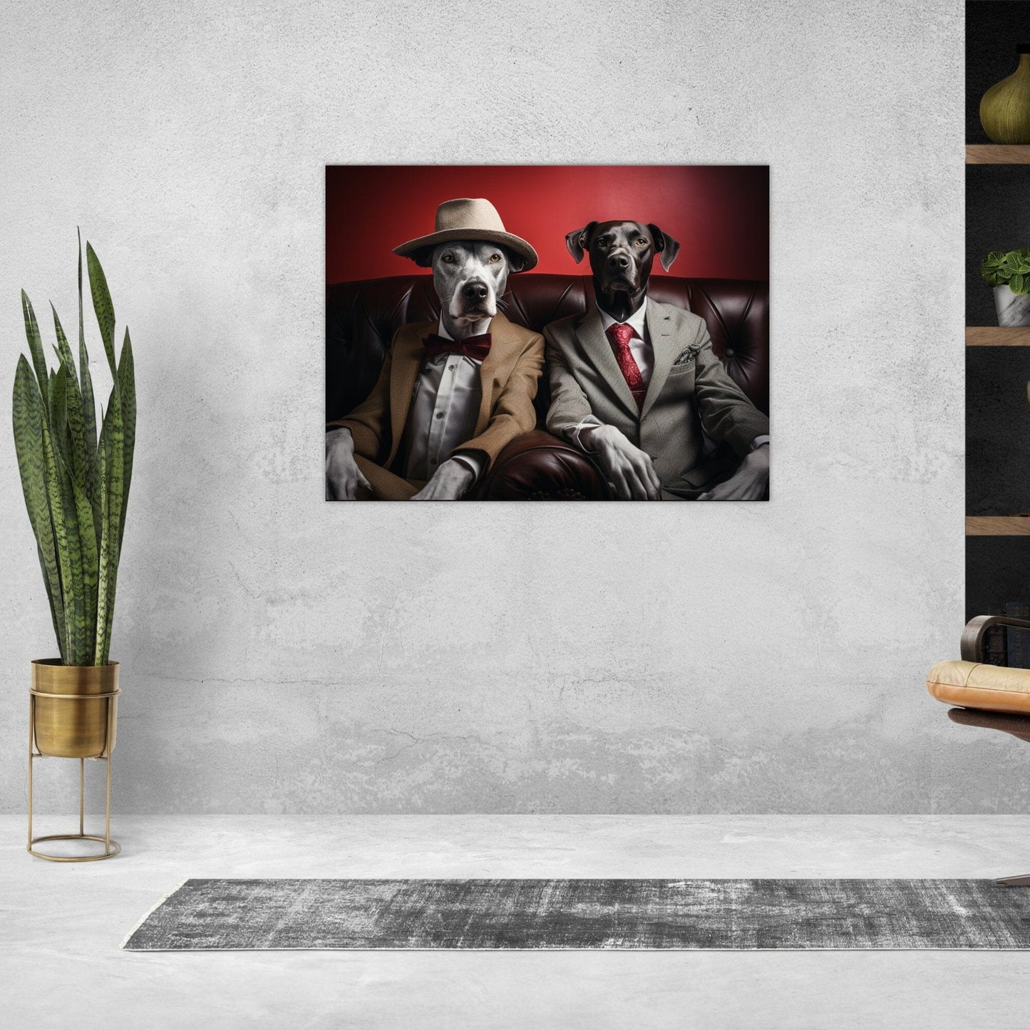 Hunde auf der Couch ein Bild aus der collections Tierbilder als Alu-Dibond Bild