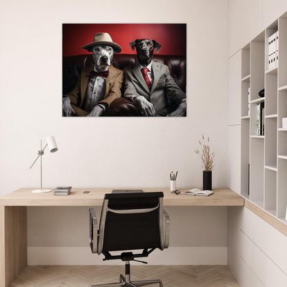 Hunde auf der Couch ein Bild aus der collections Tierbilder als Poster mit Rahmen