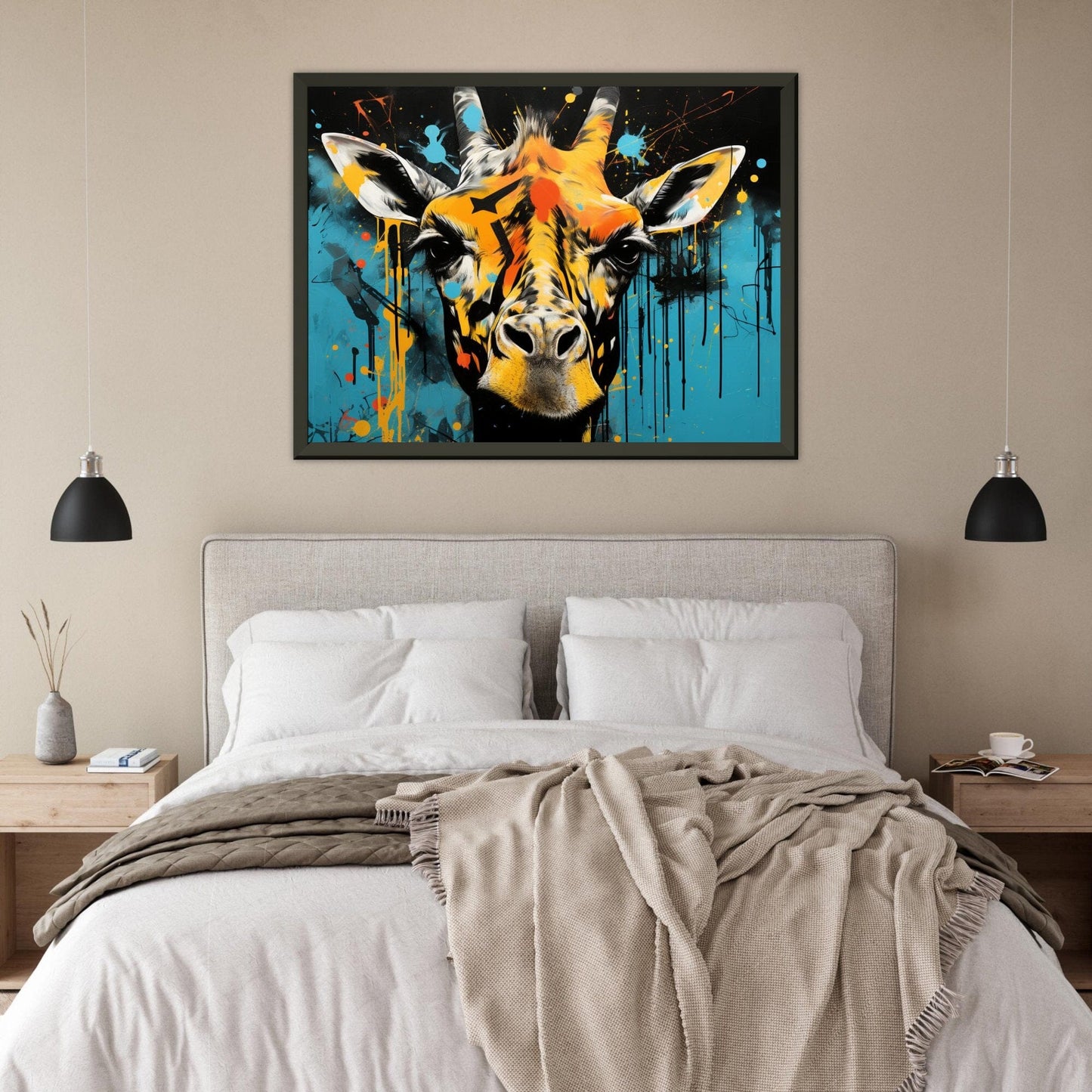 Art Deco Giraffe ein Bild aus der collections Tierbilder als Poster im Wohnzimmer