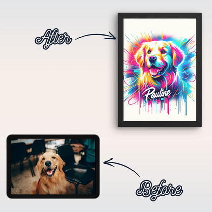 Hund Color Portrait vom Foto als personalisiertes Bild