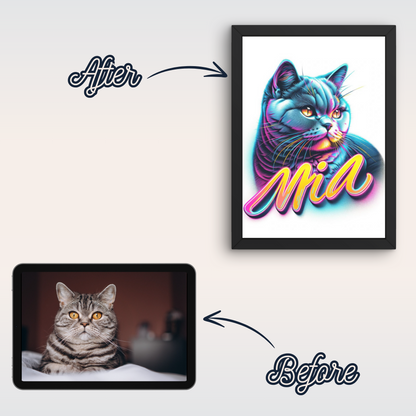 Katze Color Portrait vom Foto als personalisiertes Bild